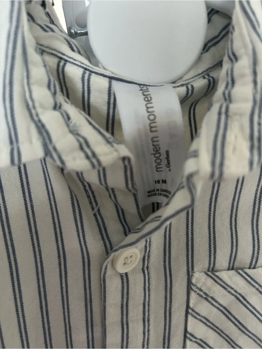 Striped Short-Sleeve Kids Short Set Blue & White